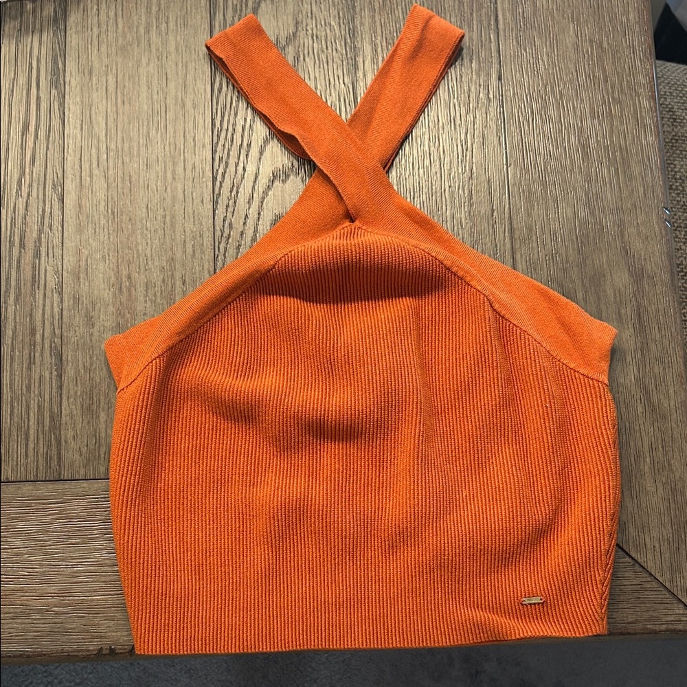 Guess Orange Cross-Back Tank Top